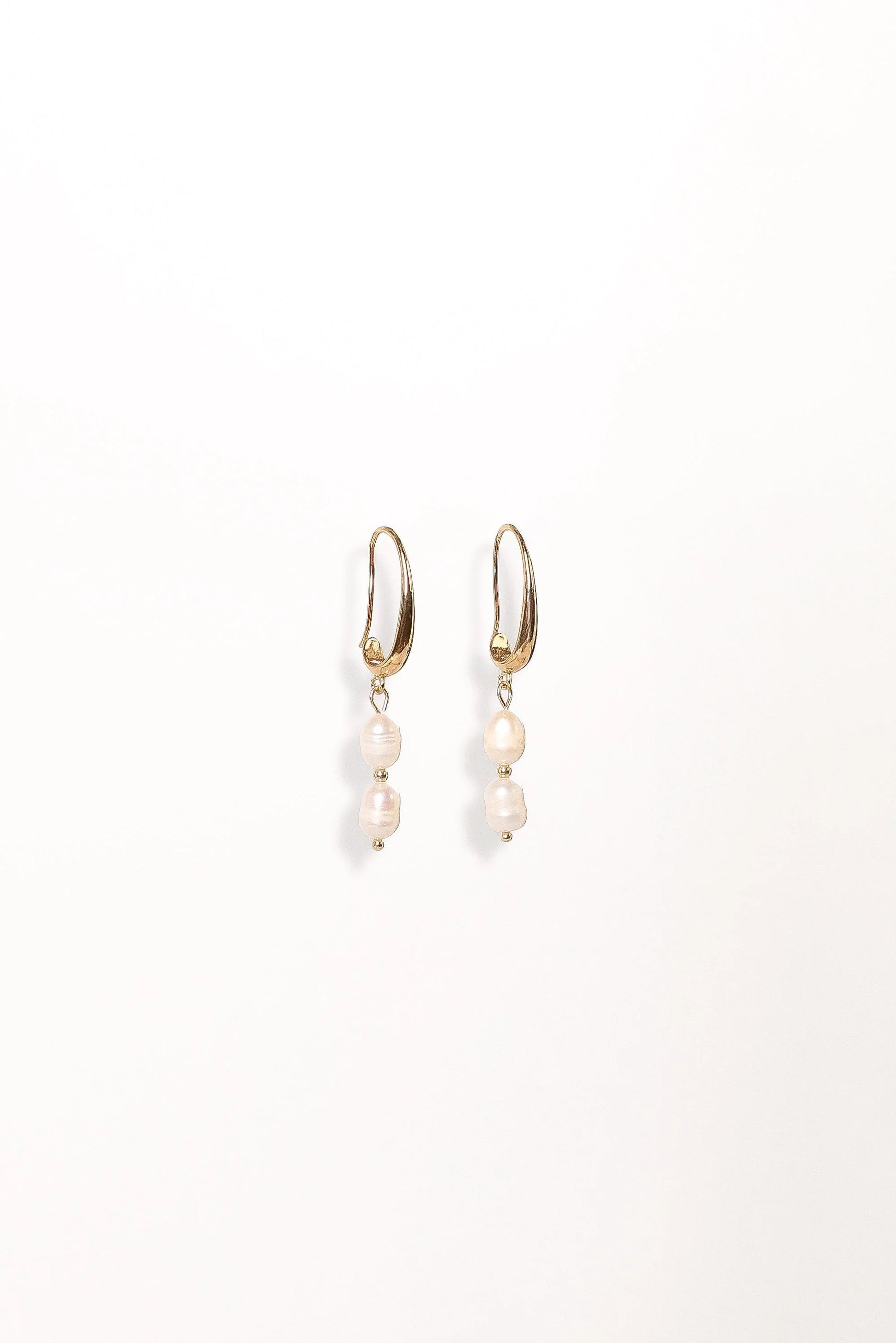 Pearl-Drop Gold-Plated Earrings