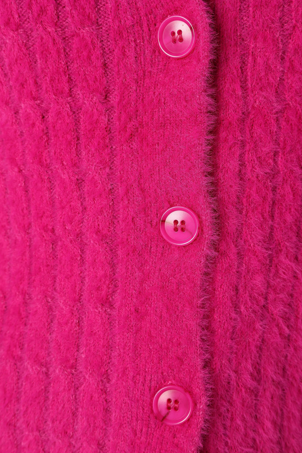 button-Front Round-Neck Knit Cardigan