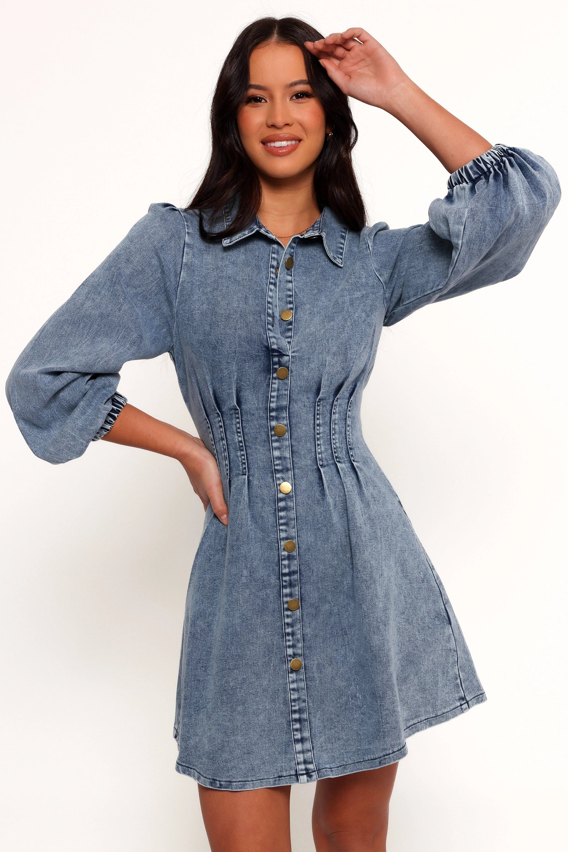 Denim Shirt-Style Mini Dress
