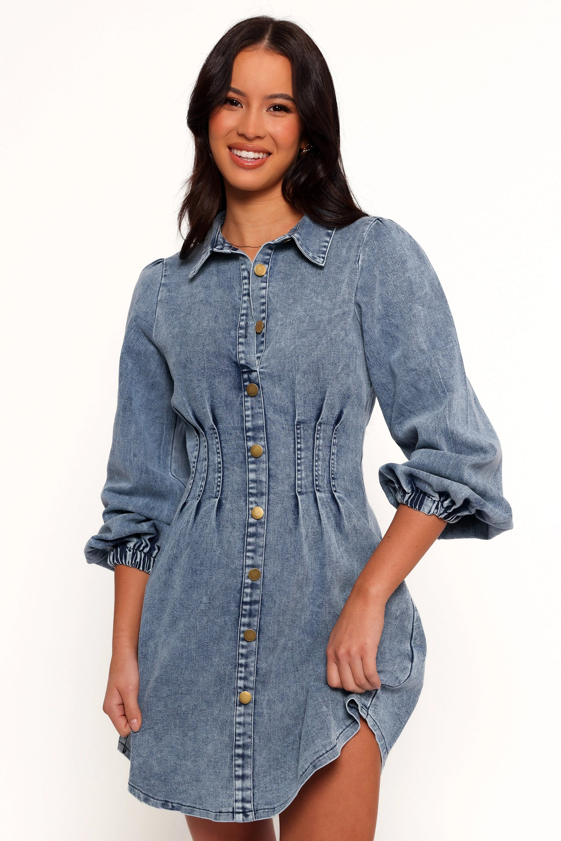 Denim Shirt-Style Mini Dress