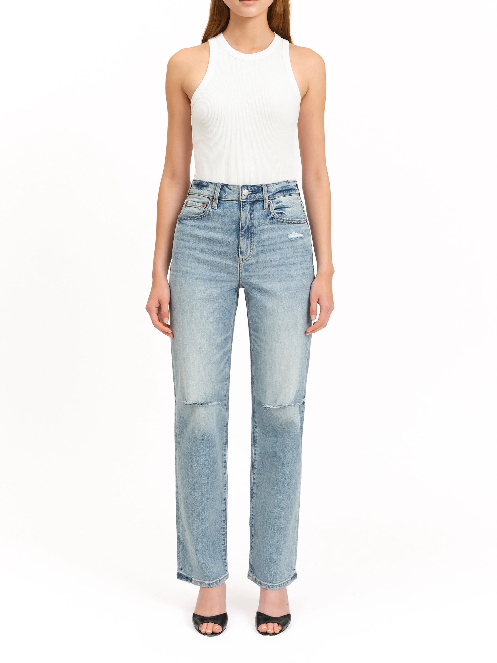 Distressed Straight-Leg Vintage Jeans