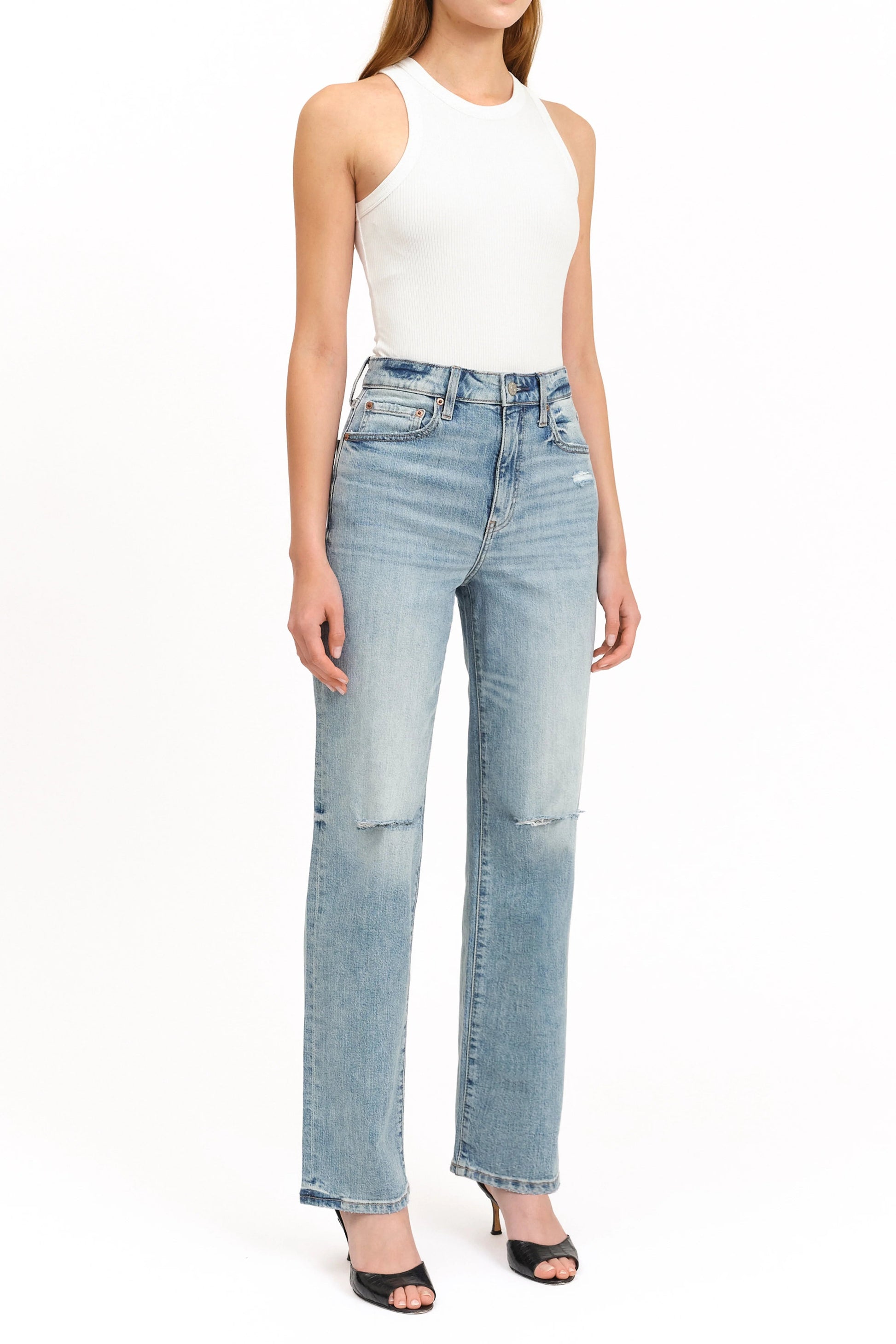 Distressed Straight-Leg Vintage Jeans