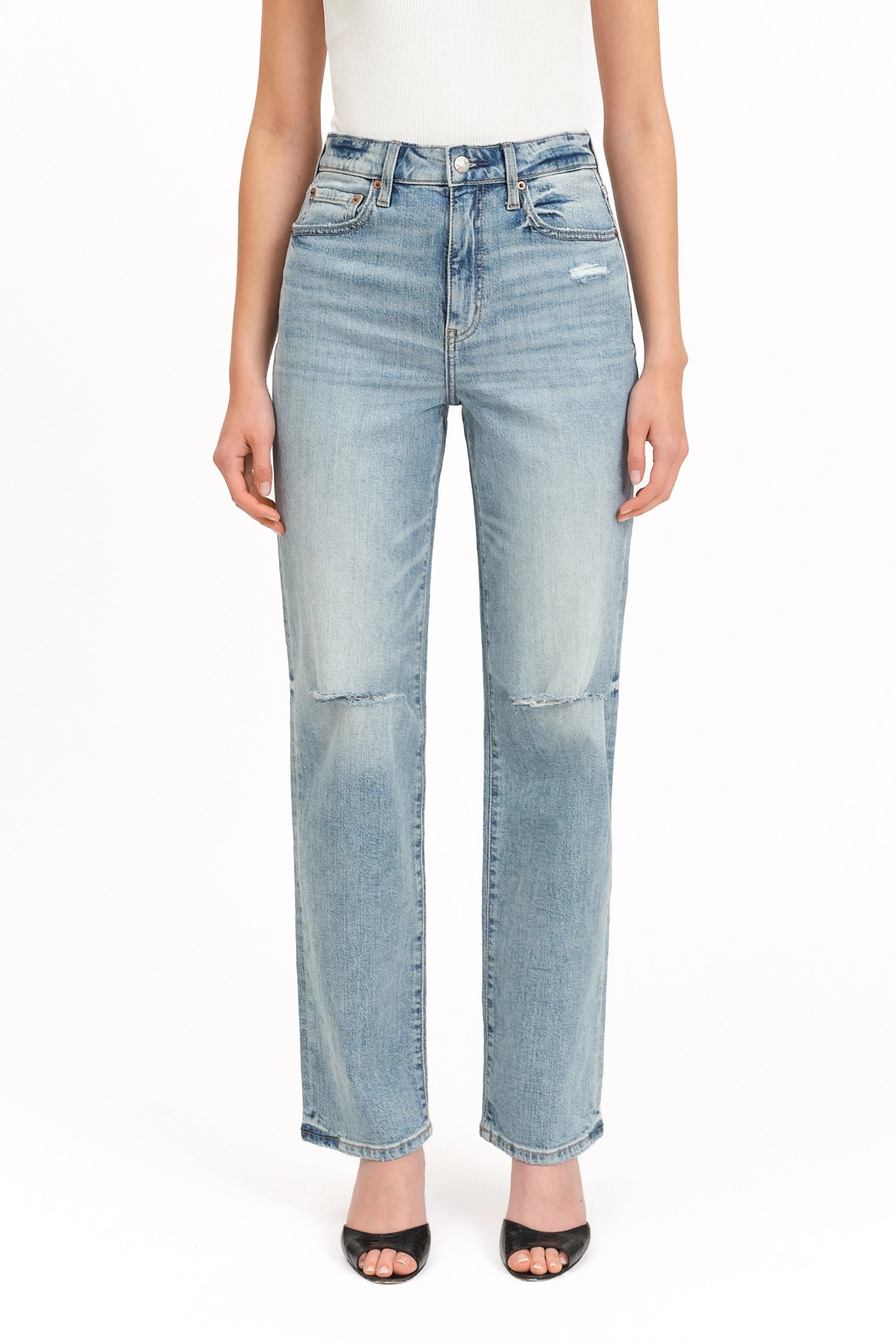 Distressed Straight-Leg Vintage Jeans