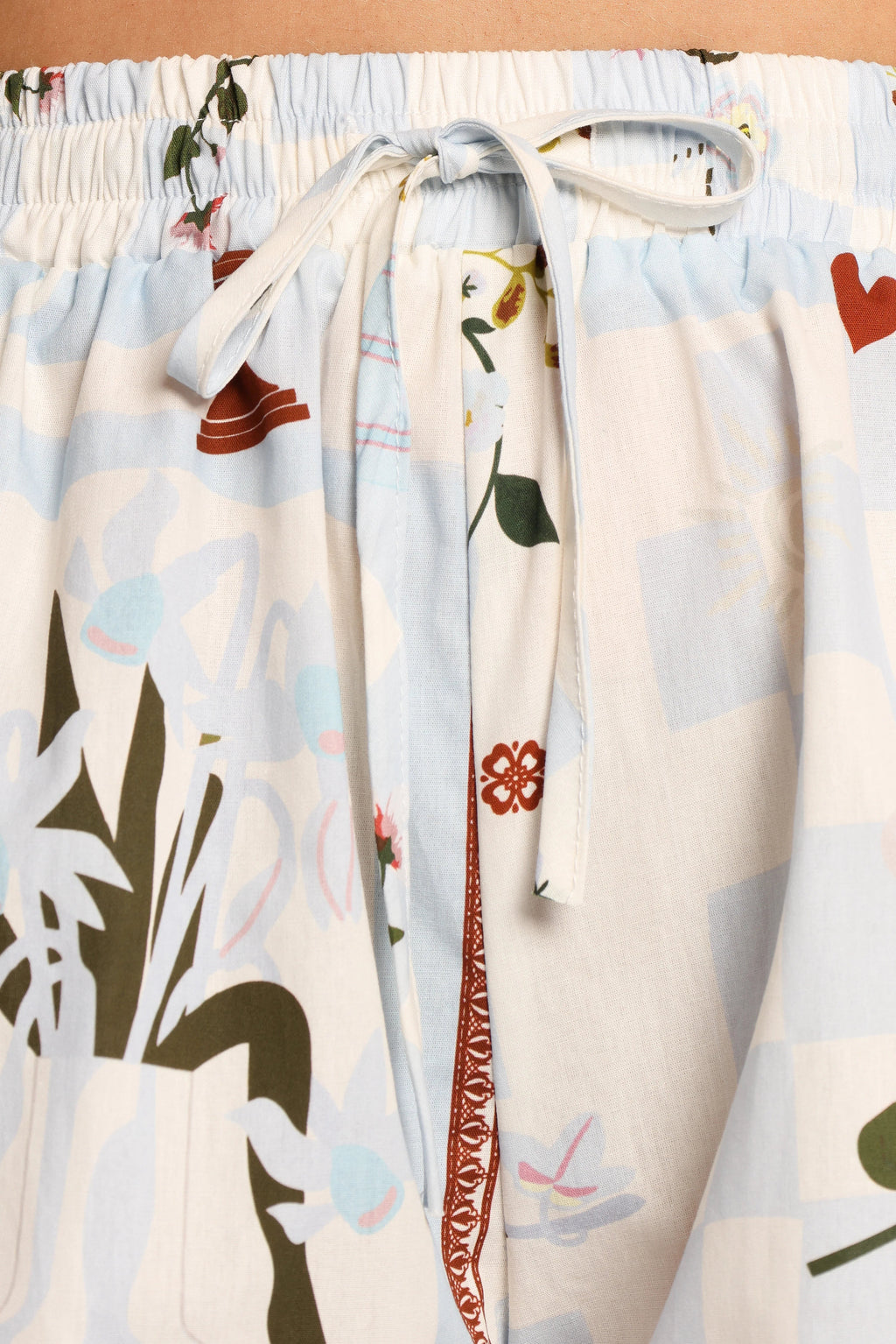 High-Waist Graphic Cotton Shorts
