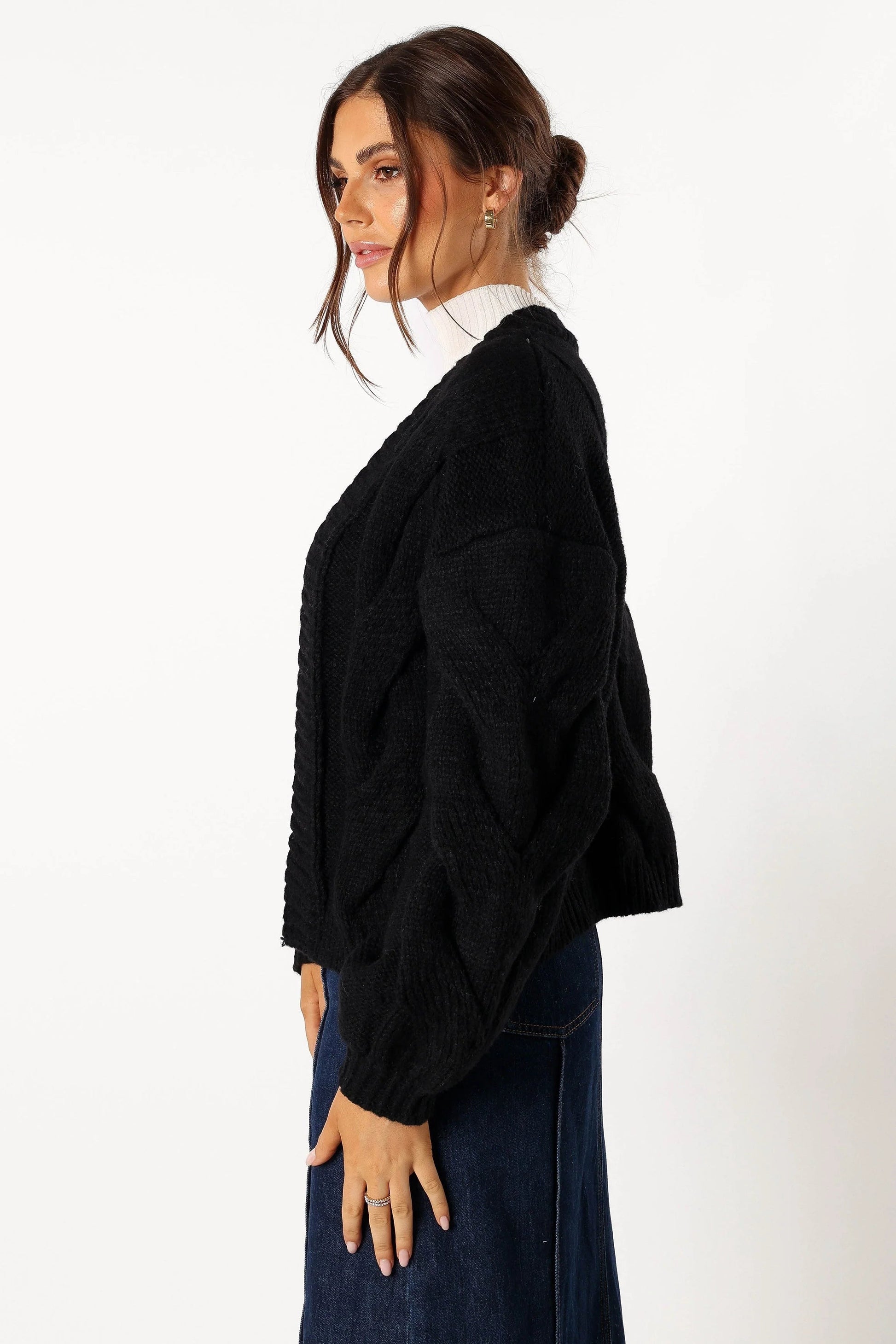 Oatmeal Open-Front Knit Cardigan