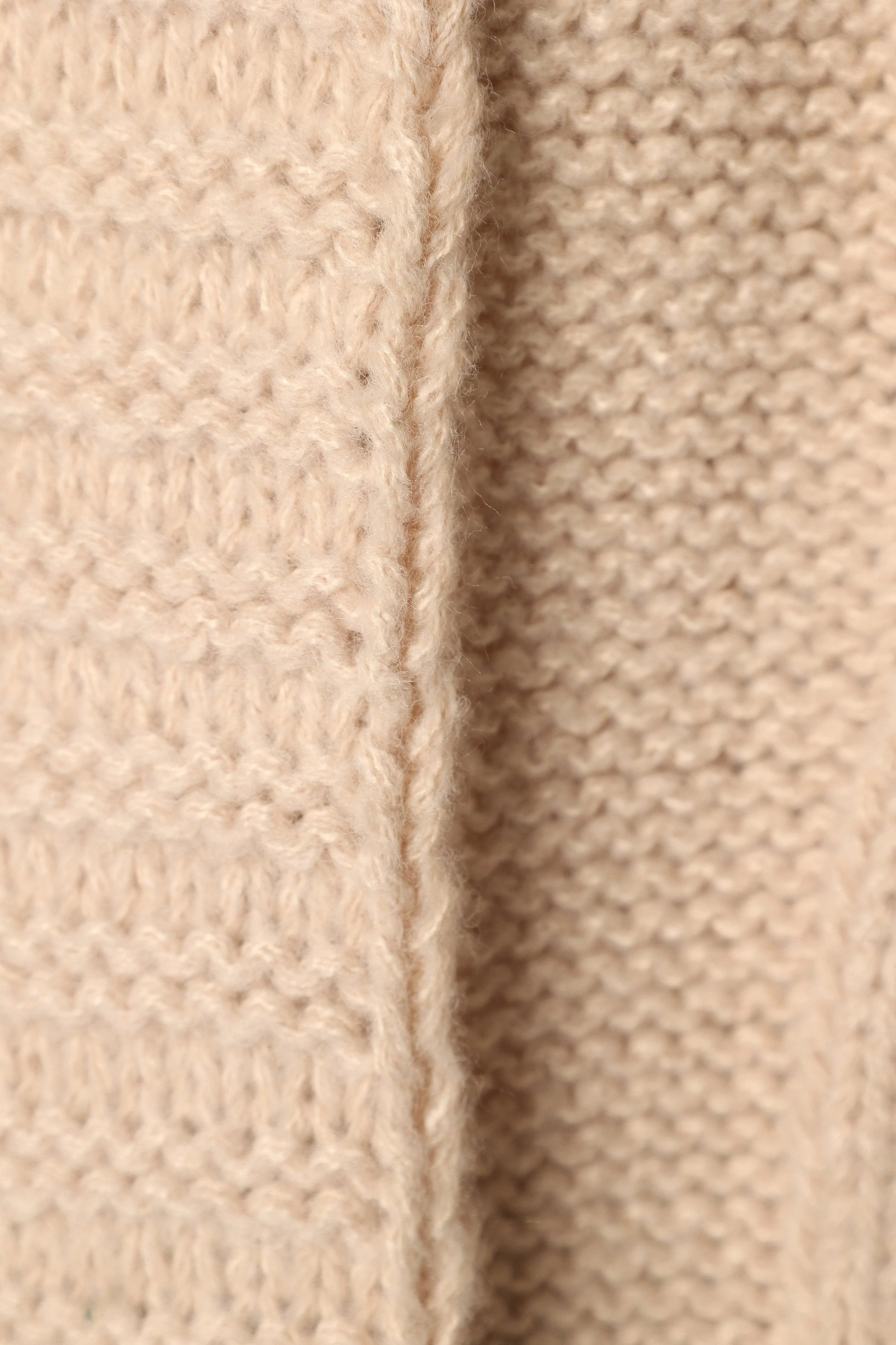 Oatmeal Open-Front Knit Cardigan