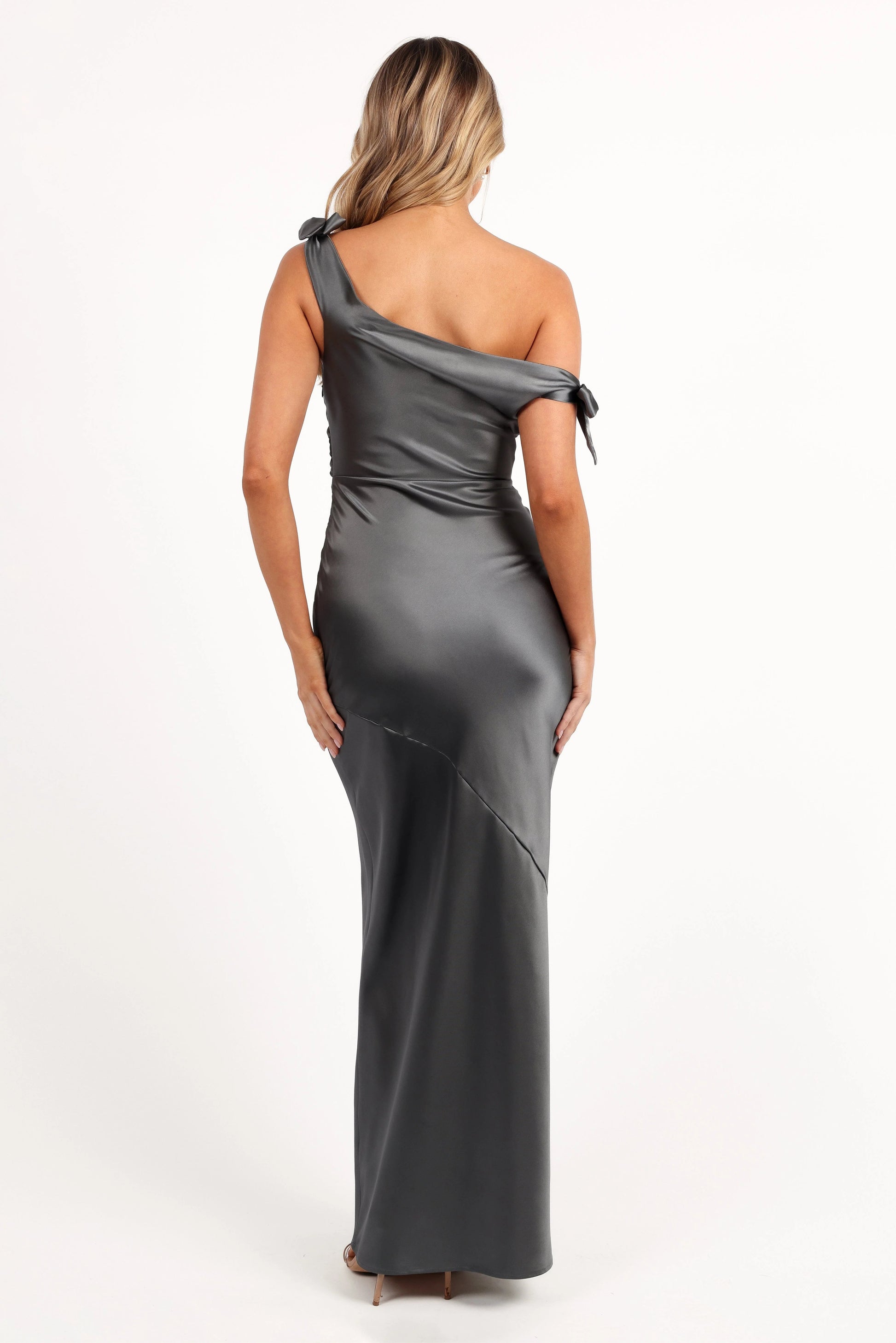 Off-Shoulder Satin Maxi