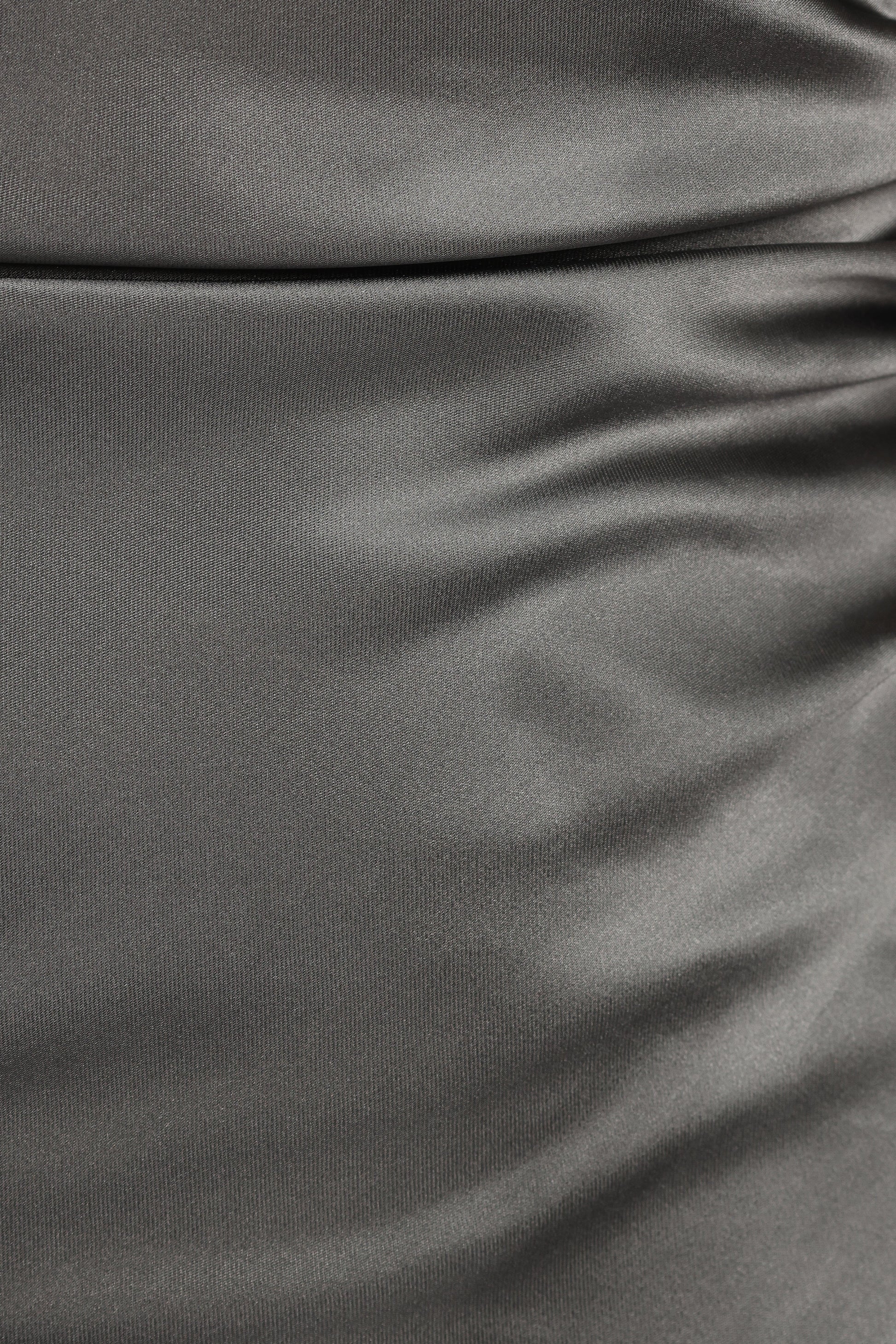Off-Shoulder Satin Maxi