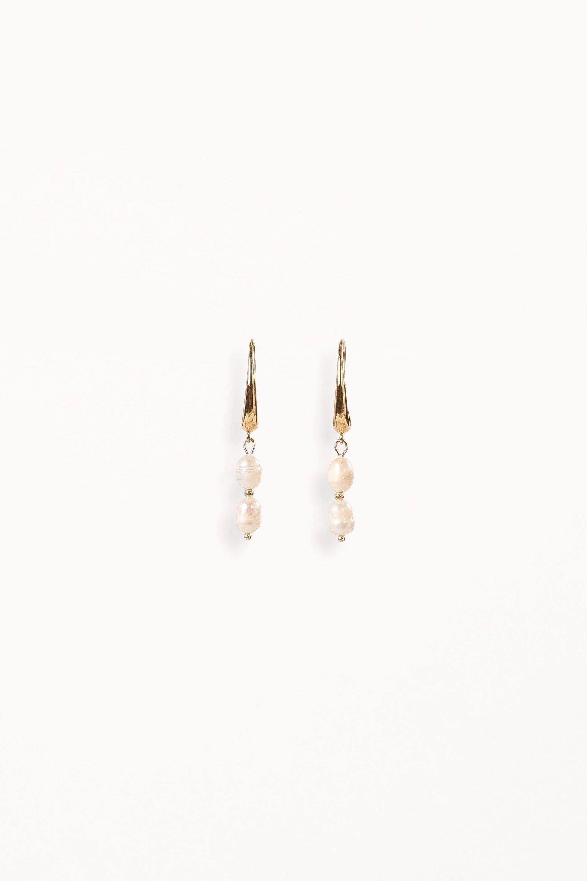 Pearl-Drop Gold-Plated Earrings