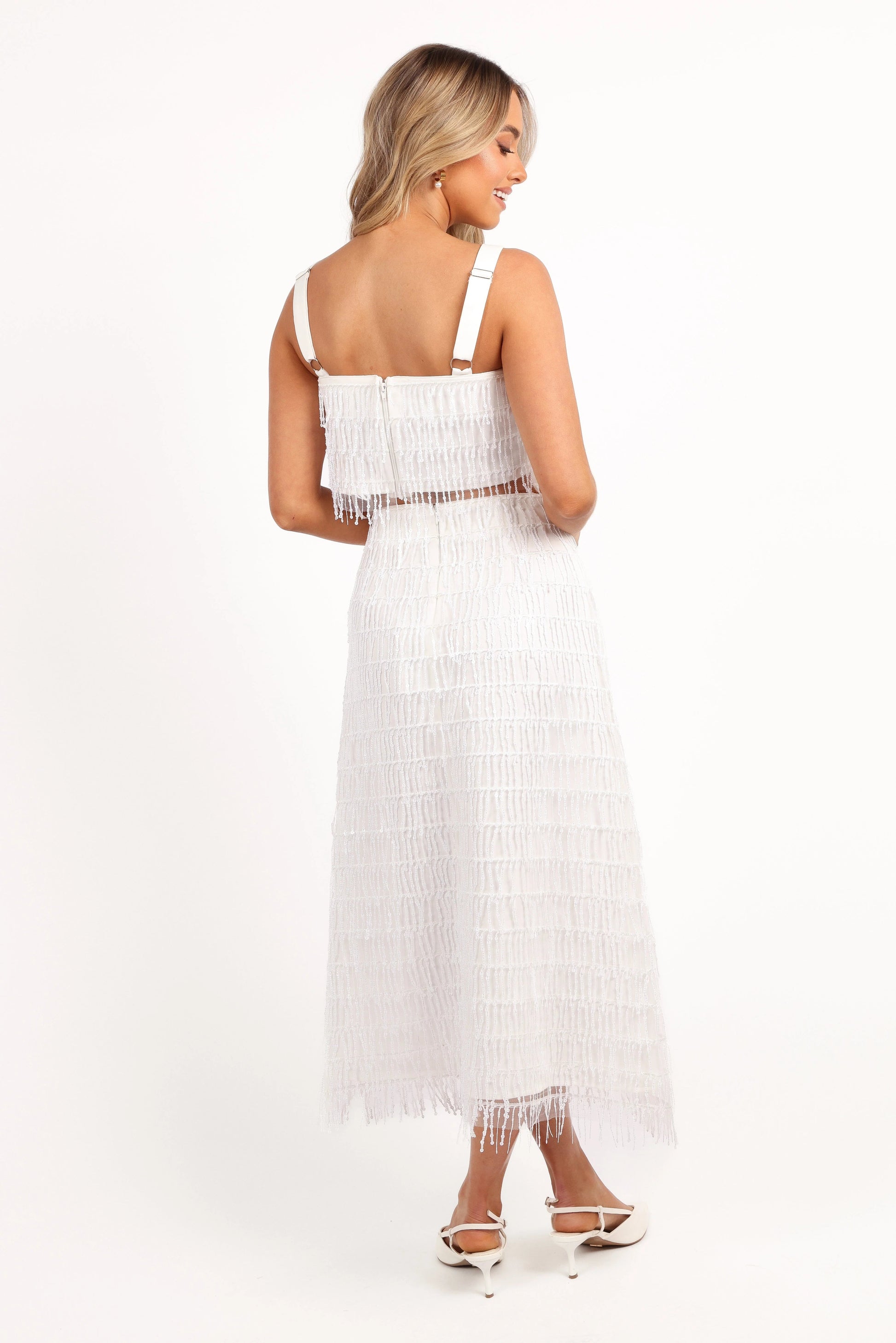 Sequin Crop & Midi Skirt Set