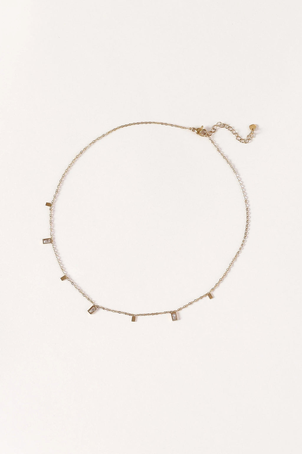 Square Crystal Pendant Necklace