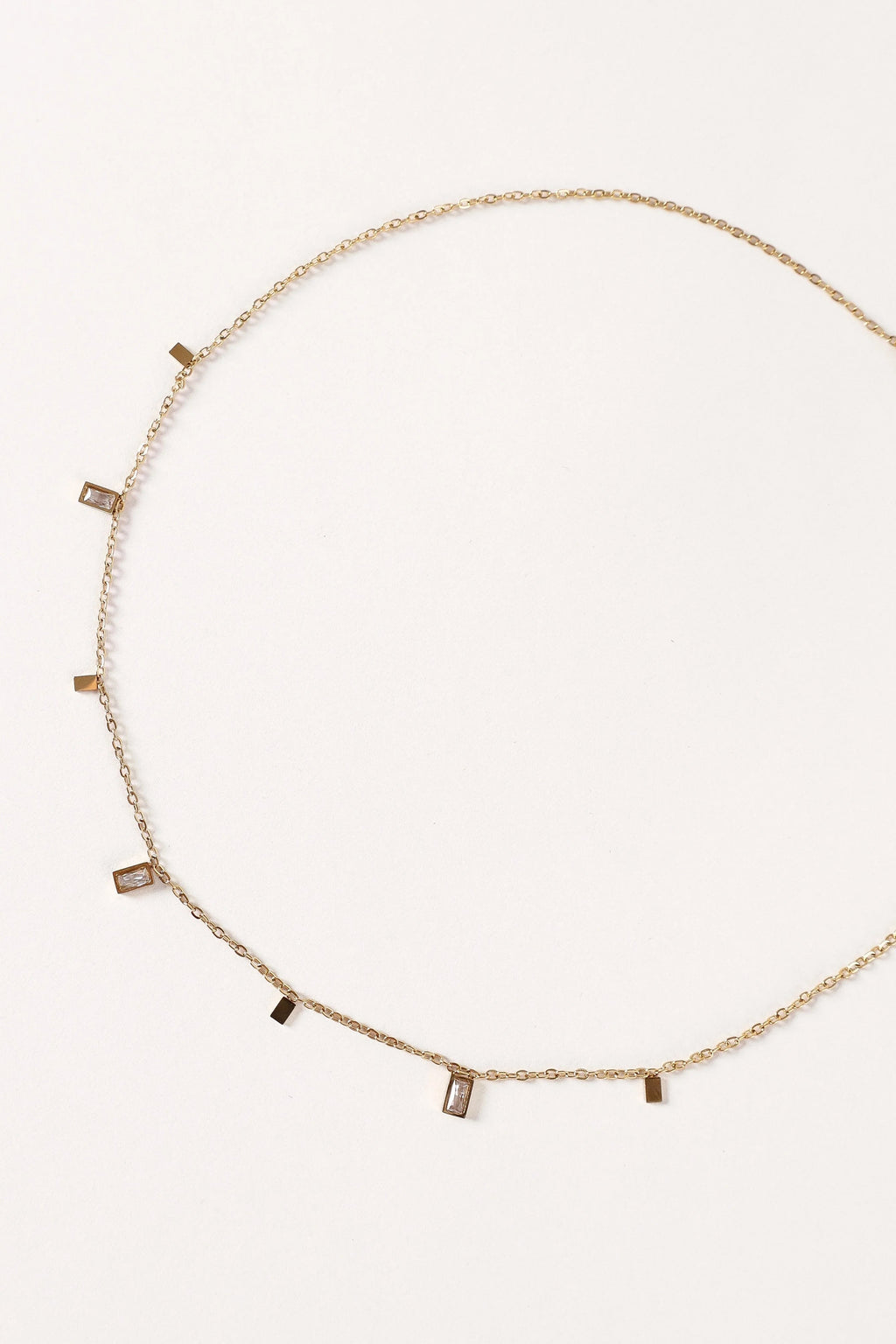 Square Crystal Pendant Necklace