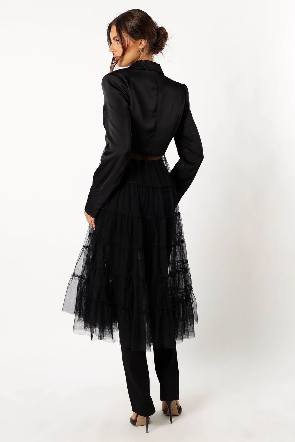 Tulle-Hem Crop Blazer