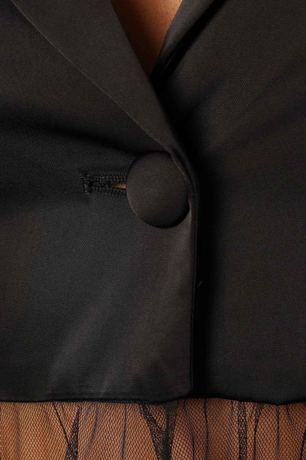 Tulle-Hem Crop Blazer