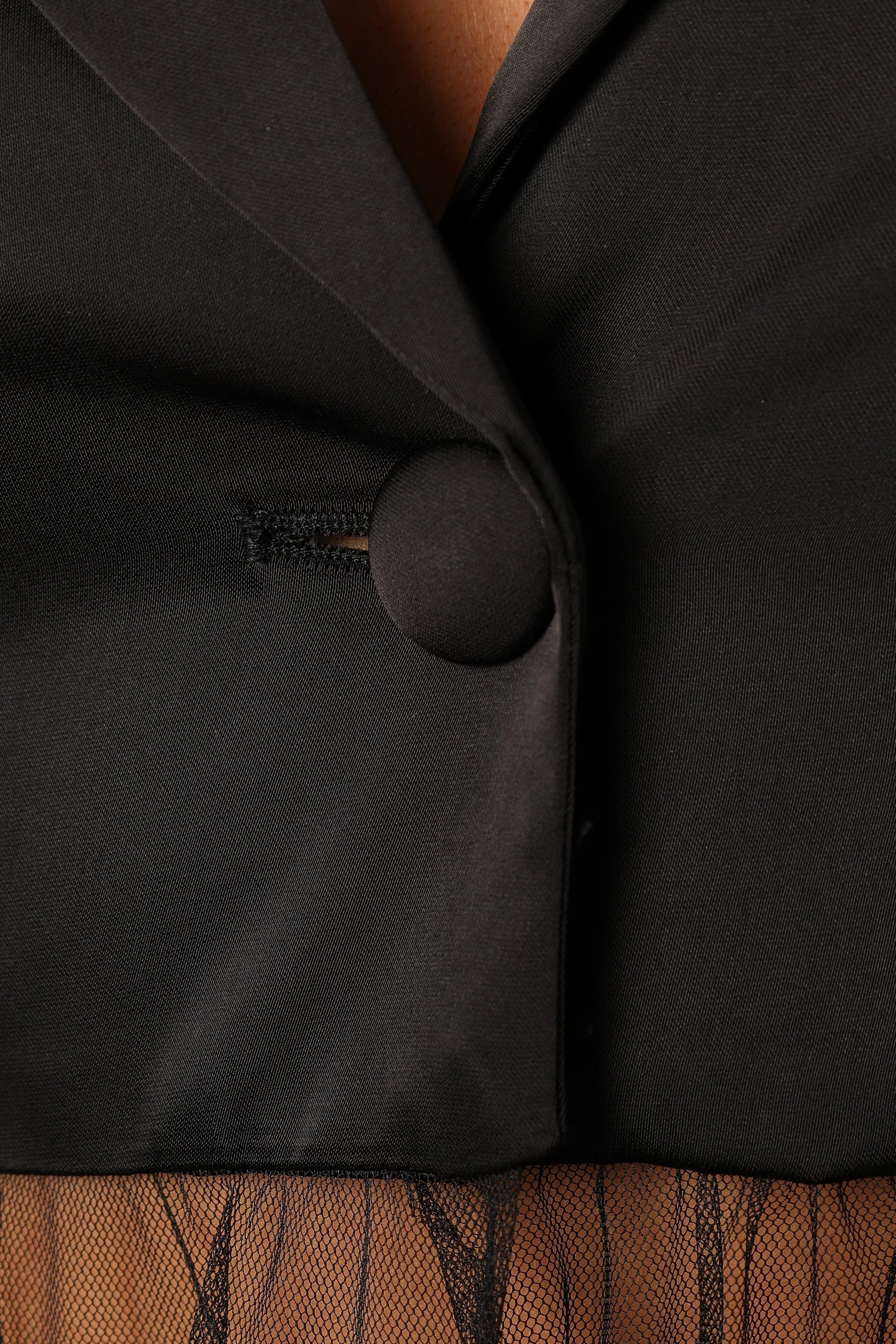 Tulle-Hem Crop Blazer